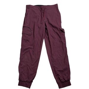 Title Nine Maroon Cargo joggers Pants size small hiking, camping, outdoor